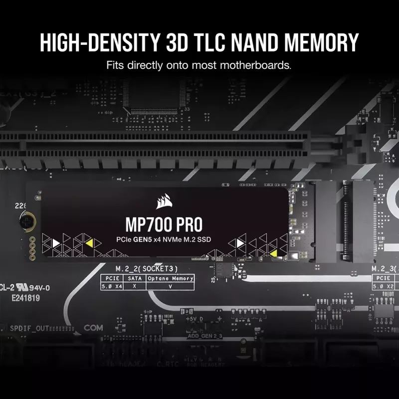 Corsair MP700 PRO M.2 4 TB PCIe 5.0 NVMe SSD 12400 MB/s lasīšana 11800 MB/s rakstīšana