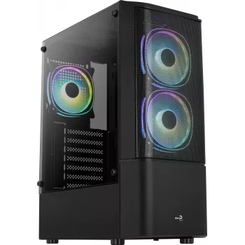 PC korpuss Aerocool Quantum Mesh Midi Tower Melns