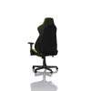 Spēļu krēsls Nitro Concepts S300 — auduma sēdeklis, regulējams augstums 128–140 cm, atzveltnes platums 56 cm, melns/zaļš