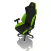 Spēļu krēsls Nitro Concepts S300 — auduma sēdeklis, regulējams augstums 128–140 cm, atzveltnes platums 56 cm, melns/zaļš