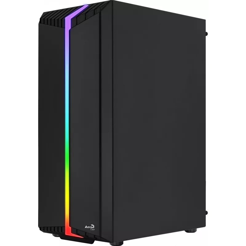 Aerocool Bionic V2 (PGS Bionic-G-BK-v2) Midi Tower datora korpuss, ATX, RGB, rūdīts stikls, melns