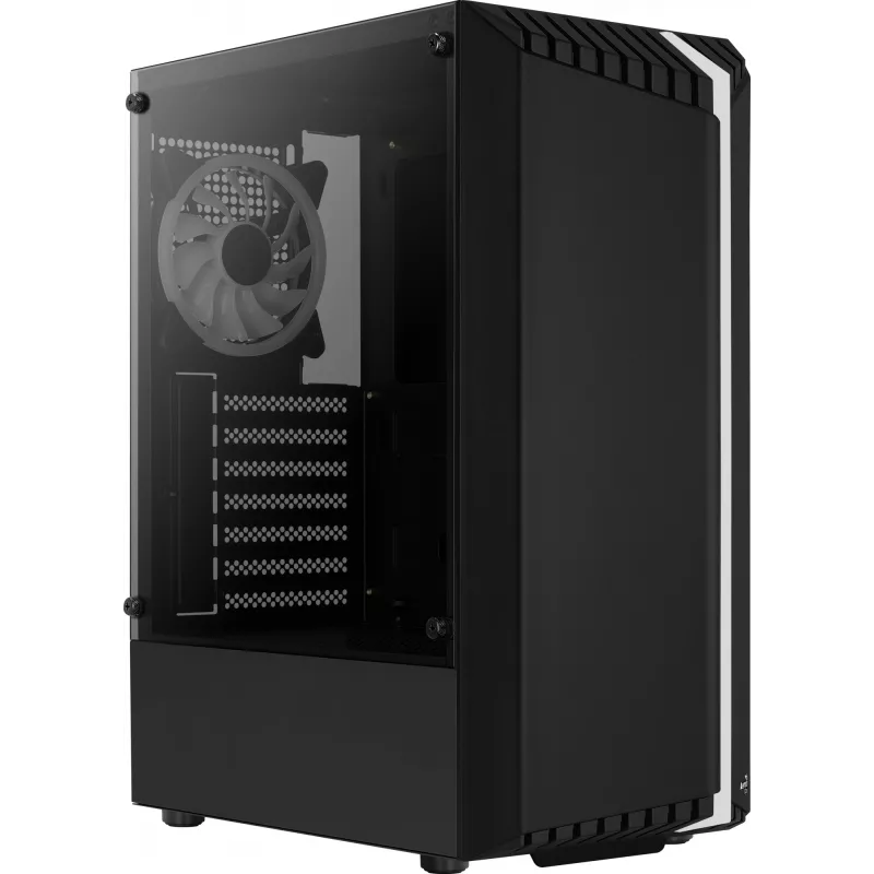 Aerocool Bionic V2 (PGS Bionic-G-BK-v2) Midi Tower datora korpuss, ATX, RGB, rūdīts stikls, melns