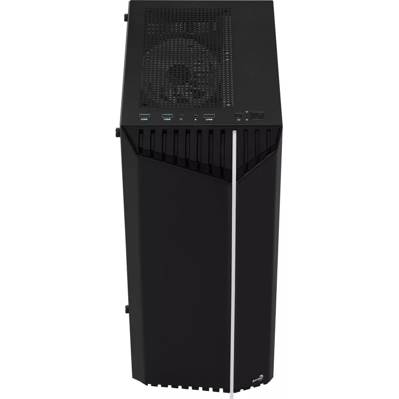 Aerocool Bionic V2 (PGS Bionic-G-BK-v2) Midi Tower datora korpuss, ATX, RGB, rūdīts stikls, melns