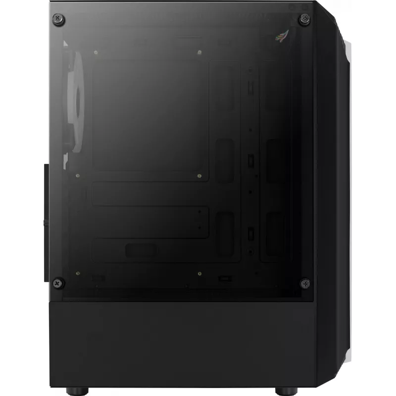 Aerocool Bionic V2 (PGS Bionic-G-BK-v2) Midi Tower datora korpuss, ATX, RGB, rūdīts stikls, melns