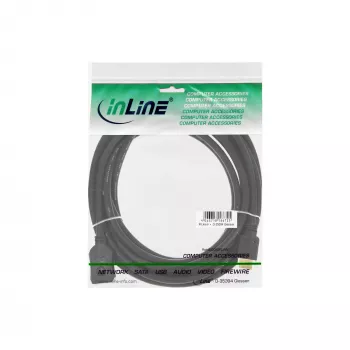 InLine HDMI kabelis, High Speed HDMI, M/F, melns, apzeltīti kontakti, 2m