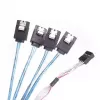 SilverStone SST-CPS05 Mini-SAS HD (SFF-8643) uz SATA 7 kontaktu kabelis ar sideband signāliem, 4 joslu, SAS 12 Gbit/s, 0,5 m, melns