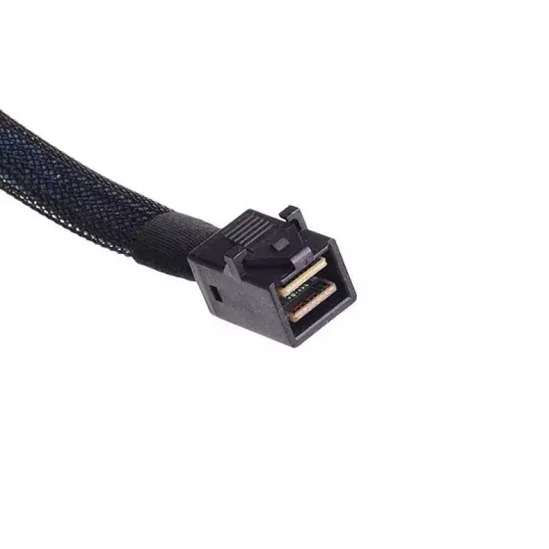 SilverStone SST-CPS05 Mini-SAS HD (SFF-8643) uz SATA 7 kontaktu kabelis ar sideband signāliem, 4 joslu, SAS 12 Gbit/s, 0,5 m, melns