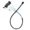 SilverStone SST-CPS05 Mini-SAS HD (SFF-8643) uz SATA 7 kontaktu kabelis ar sideband signāliem, 4 joslu, SAS 12 Gbit/s, 0,5 m, melns