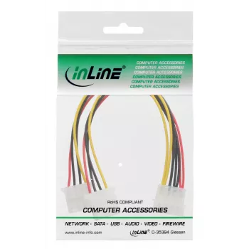 InLine iekšējais Y-veida strāvas kabelis 1x 5.25 collu Molex / 2x 5.25 collu Molex 0.20 m