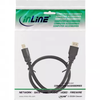 InLine HDMI kabelis, High Speed HDMI, vīrietis/vīrietis, melns, zeltīti kontakti, 1,5 m