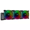 Aerocool ASTRO12PRO komplekts 3 ventilatori PC 12cm LED RGB pretvibrācijas tālvadības pults