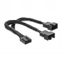InLine PWM ventilatora jaudas Y-kabelis, 4pin, 1M/2F, 0,15 m