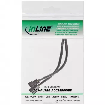 InLine PWM ventilatora jaudas Y-kabelis, 4pin, 1M/2F, 0,15 m