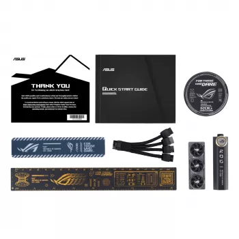 Grafikas karte ASUS GeForce RTX 5090 — 32 GB GDDR7, 512-bit, PCIe 5.0, 4 ventilatori, 357.6×149.3×76 mm