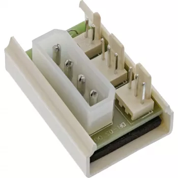 InLine PC ventilatoru daudzportu strāvas adapteris Molex 5.25 inch uz 2 × ventilatora barošanu