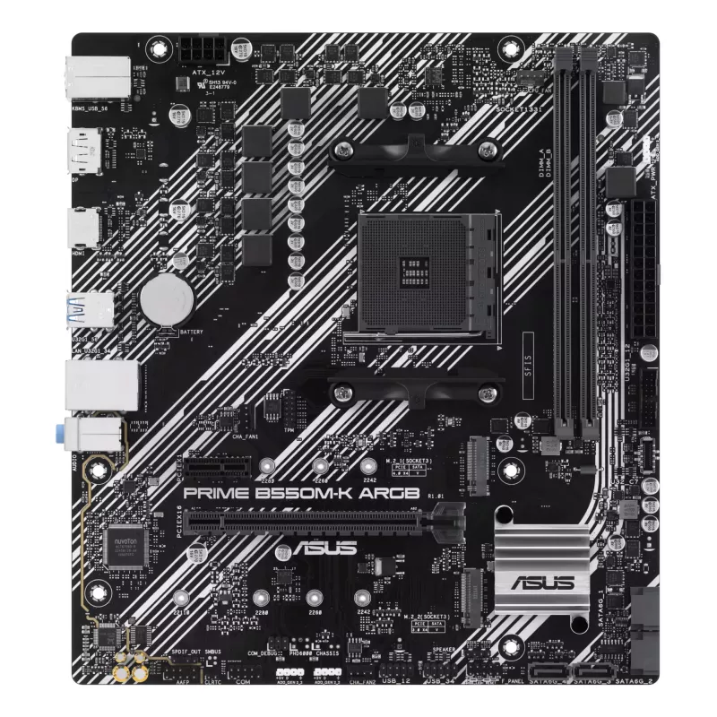 ASUS PRIME B550M-K ARGB AMD B550 Socket AM4 micro ATX mātesplate