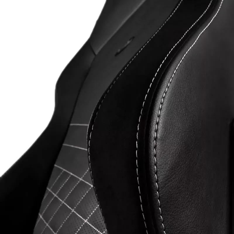 Spēļu krēsls noblechairs Hero PU Leather — polsterēts sēdeklis, polsterēta atzveltne, max augstums 137 cm, atzveltnes platums 57 cm