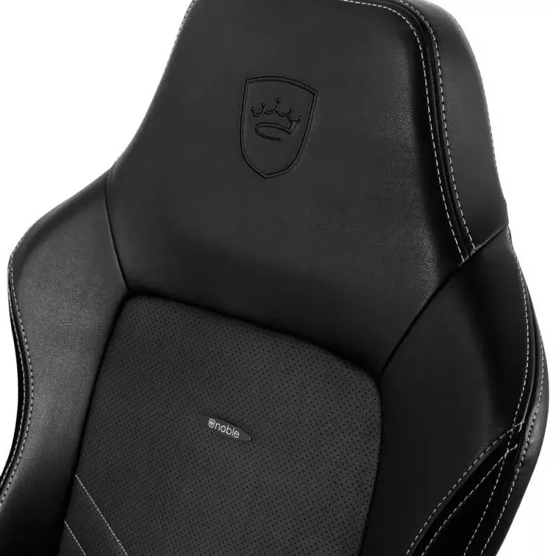 Spēļu krēsls noblechairs Hero PU Leather — polsterēts sēdeklis, polsterēta atzveltne, max augstums 137 cm, atzveltnes platums 57 cm