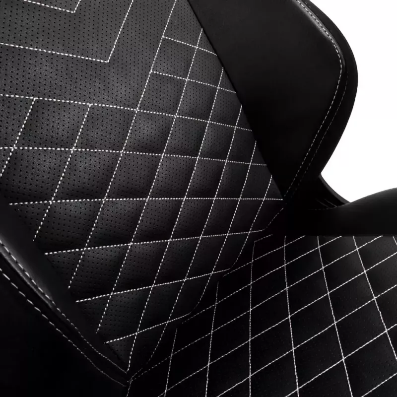 Spēļu krēsls noblechairs Hero PU Leather — polsterēts sēdeklis, polsterēta atzveltne, max augstums 137 cm, atzveltnes platums 57 cm