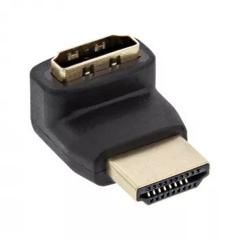 InLine HDMI adapteris, tēviņš/mātīte, uz augšu saliekts, zelta kontakti, 4K2K