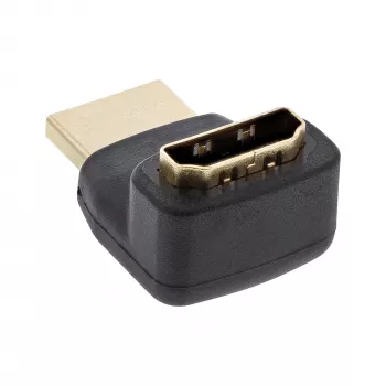 InLine HDMI adapteris, tēviņš/mātīte, uz augšu saliekts, zelta kontakti, 4K2K