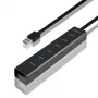 Axagon HUE-SA7BP 7x USB 3.0 ALU CHARGING centrmezgls MELNS ar maiņstrāvas adapteri
