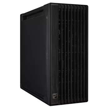 PC korpuss ASUS ProArt PA602 Wood Edition Midi Tower Melns — EATX, 45 cm GPU, 19 cm PSU/dzesētājs, 8 HDD sloti, USB-C