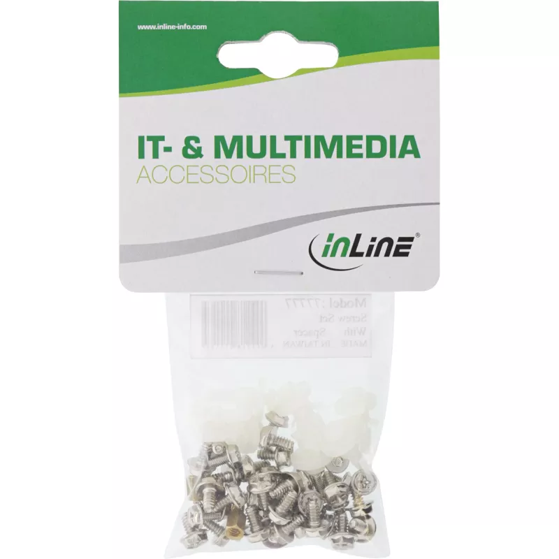InLine IT / PC daudzskrūvju komplekts ar starplikām 48 gab., metāls, plastmasa