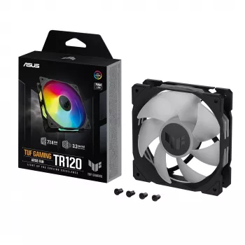 ASUS TUF Gaming TR120 ARGB Ventilators - Viens iepakojums, 12 cm, Melns