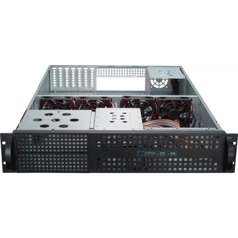 Servera korpuss Inter-Tech 2U-2129N Rack Melns, Sudrabs