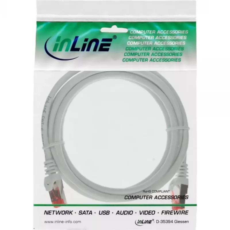 InLine Patch Kabelis S/FTP PiMF Cat.6 250MHz PVC balts 3m