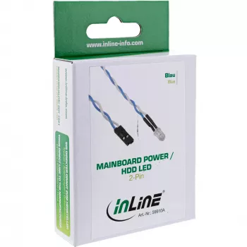 InLine datora Power/HDD LED indikators, zils, 5mm, 0.8m