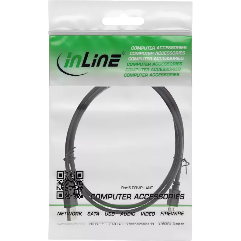 InLine Micro USB 2.0 kabelis, USB A tēviņš / Micro-B tēviņš, melns, 1.5m