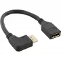 InLine DisplayPort 1.4 adaptera kabelis M/F, 8K4K, kreisais leņķis, melns/zelta, 0,15 m