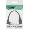 InLine DisplayPort 1.4 adaptera kabelis M/F, 8K4K, kreisais leņķis, melns/zelta, 0,15 m