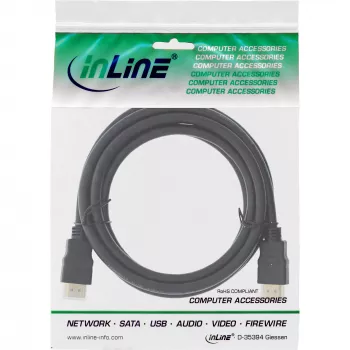 InLine High Speed HDMI kabelis ar Ethernet Premium 4K2K vīriešu/vīriešu melns 0.5m