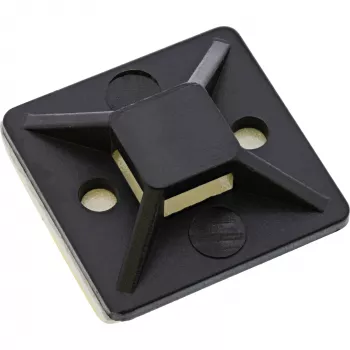 InLine Kabeļu saišu stiprinājumi līmējošie 20x20mm melni 10gab