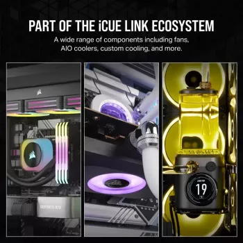Korpuss ventilators Corsair iCUE LINK RX120 RGB 12 cm 400-2100 RPM magnētiskā piekare