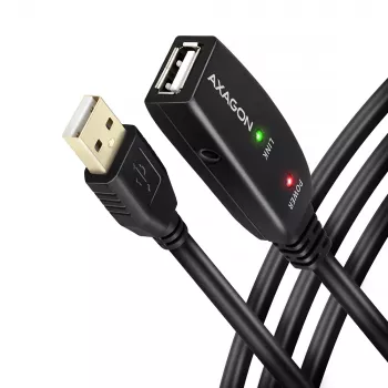 Axagon ADR-215 USB 2.0 A-M -> A-F aktīvs pagarinātājs/atkārtotājs 15m