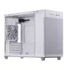 PC korpuss ASUS AP201 PRIME CASE TG WHITE Mini Tower — micro ATX, rūdīts stikls, 3×3.5 collu sloti, 1×2.5 collu slots, USB-A×2, USB-C×1