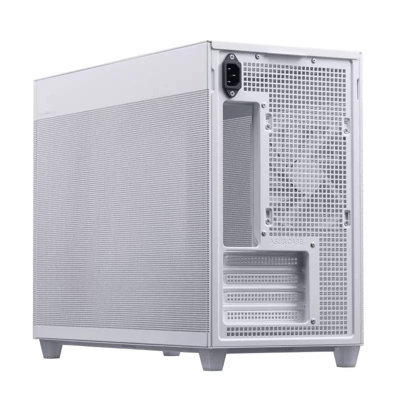 PC korpuss ASUS AP201 PRIME CASE TG WHITE Mini Tower — micro ATX, rūdīts stikls, 3×3.5 collu sloti, 1×2.5 collu slots, USB-A×2, USB-C×1