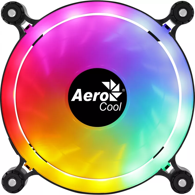 Aerocool PGS Spectro 12 FRGB 120 mm datora korpusa ventilators, melns / caurspīdīgs