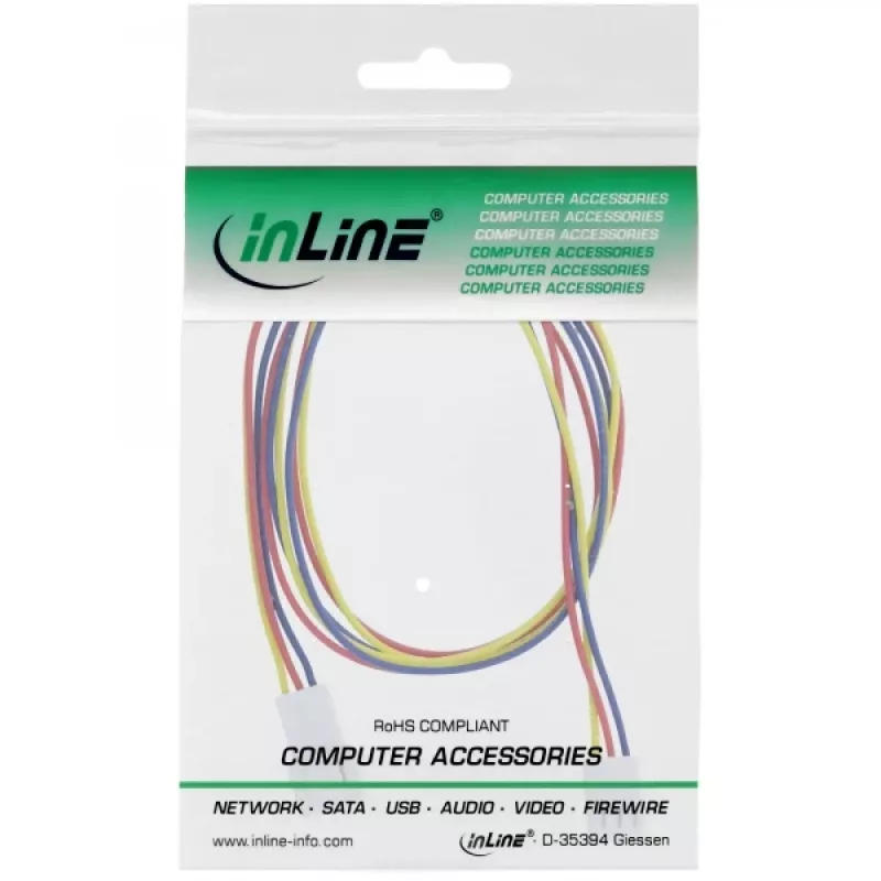InLine Fan kabeļa pagarinātājs 3 kontaktu Molex vīrietis/sieviete garums 0.60 m