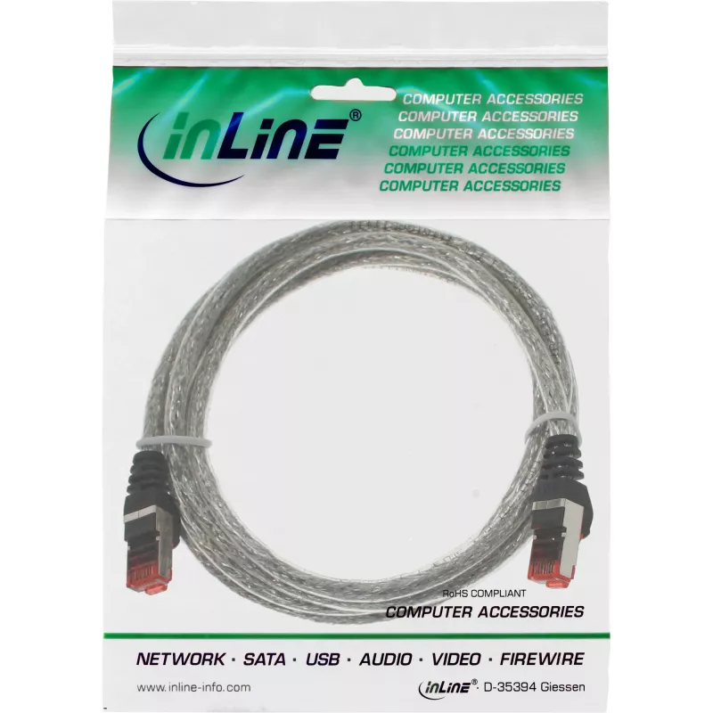 InLine Patch Kabelis S/FTP PiMF Cat.6 250MHz PVC varš caurspīdīgs 0,5m