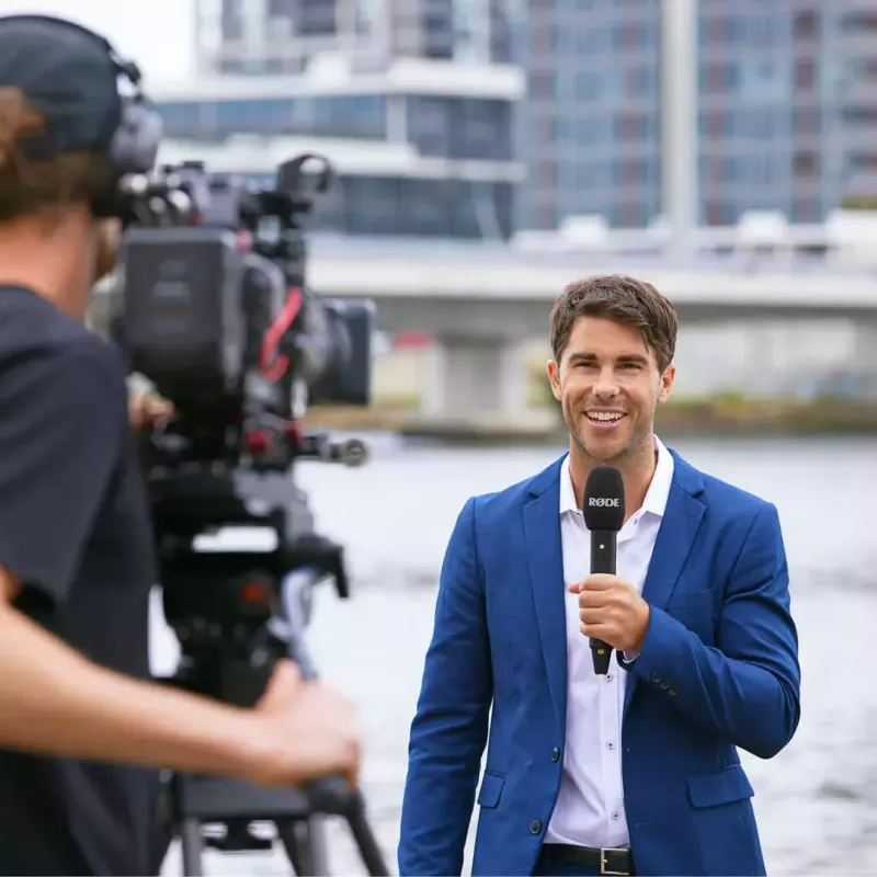 RØDE Interview PRO bezvadu kondensatora mikrofons, USB-C, 20 Hz–20 kHz, melns