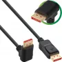 InLine DisplayPort 1.4 kabelis, 8K4K, leņķa savienotājs uz leju, melns/zelta, 3m