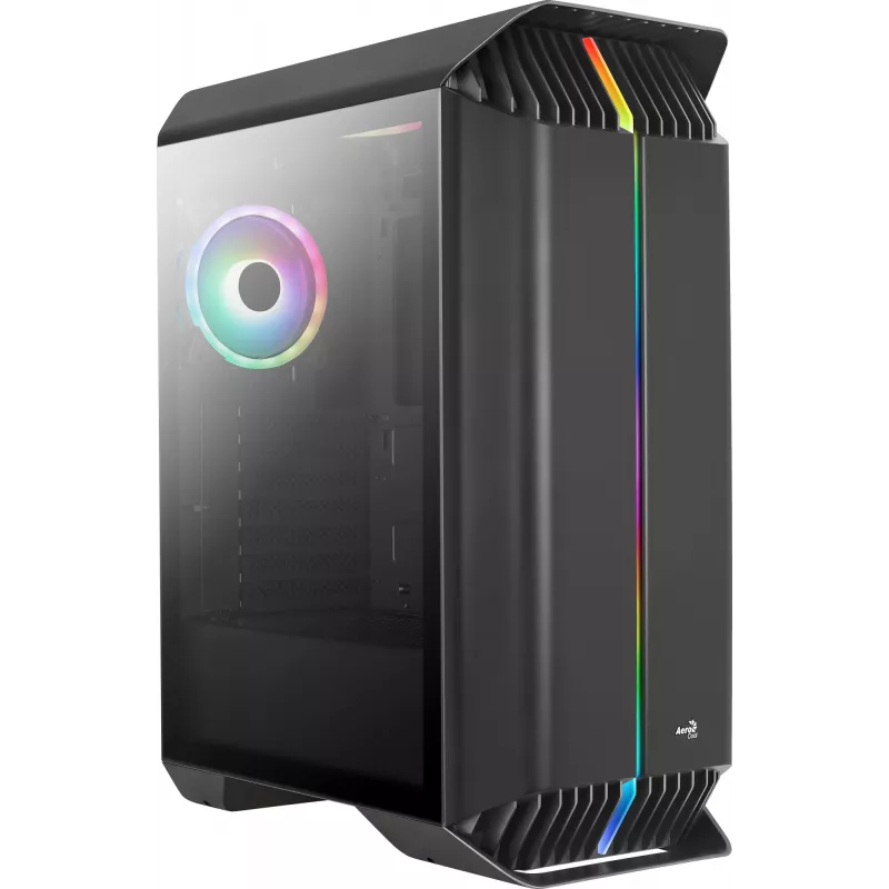 Aerocool GLADIATOR DUO ATX Gaming Korpuss 3x ARGB 12cm Ventilatori, Midi Tower, Melns