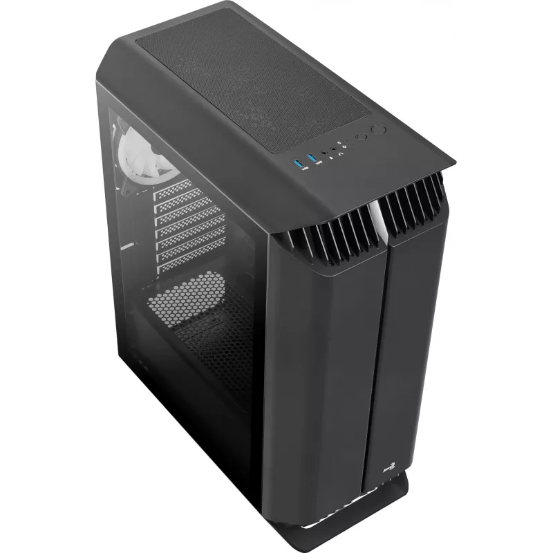 Aerocool GLADIATOR DUO ATX Gaming Korpuss 3x ARGB 12cm Ventilatori, Midi Tower, Melns