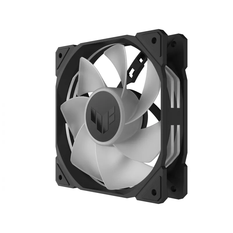 Ventilators ASUS TUF Gaming TR120 ARGB Reverse Triple Pack — 3×120 mm, 2200 RPM, PWM, 2.75 mmH2O, 16 LED, Melns