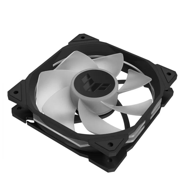 Ventilators ASUS TUF Gaming TR120 ARGB Reverse Triple Pack — 3×120 mm, 2200 RPM, PWM, 2.75 mmH2O, 16 LED, Melns